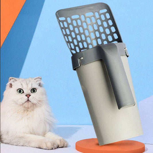 2-in-1 Integrated Cat Litter Scoop & Bin System