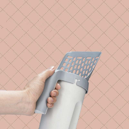 2-in-1 Integrated Cat Litter Scoop & Bin System